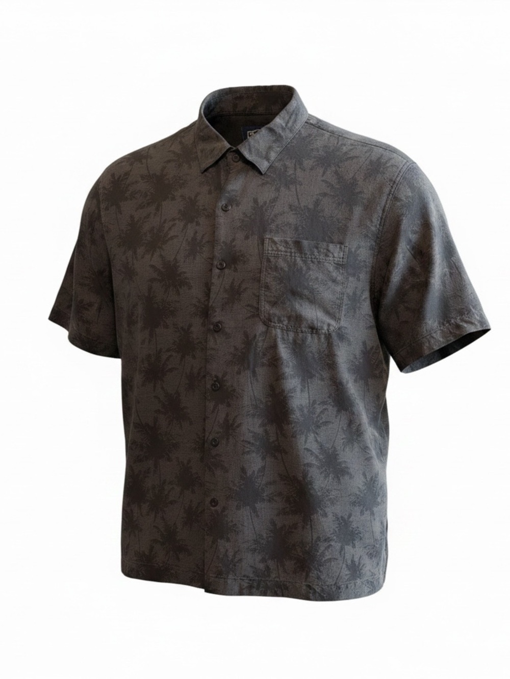 Super nice Nat Nast Men XL Gray/Black Hawaiian Palm Tree Print Short Sleeve